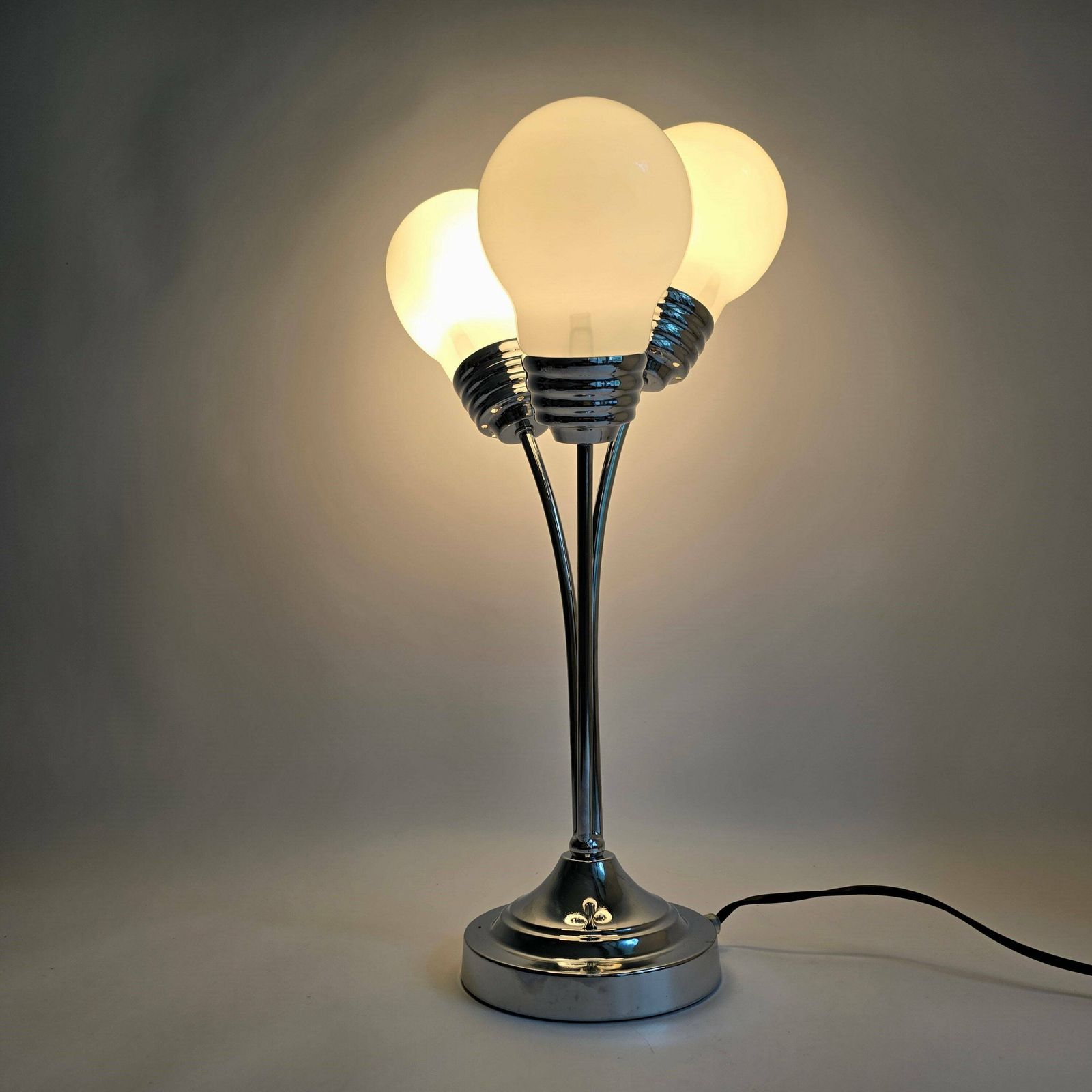 Vintage Pop Art Triple Bulbs Table Lamp Lovely Accent Lamp In Original Box photo furniture