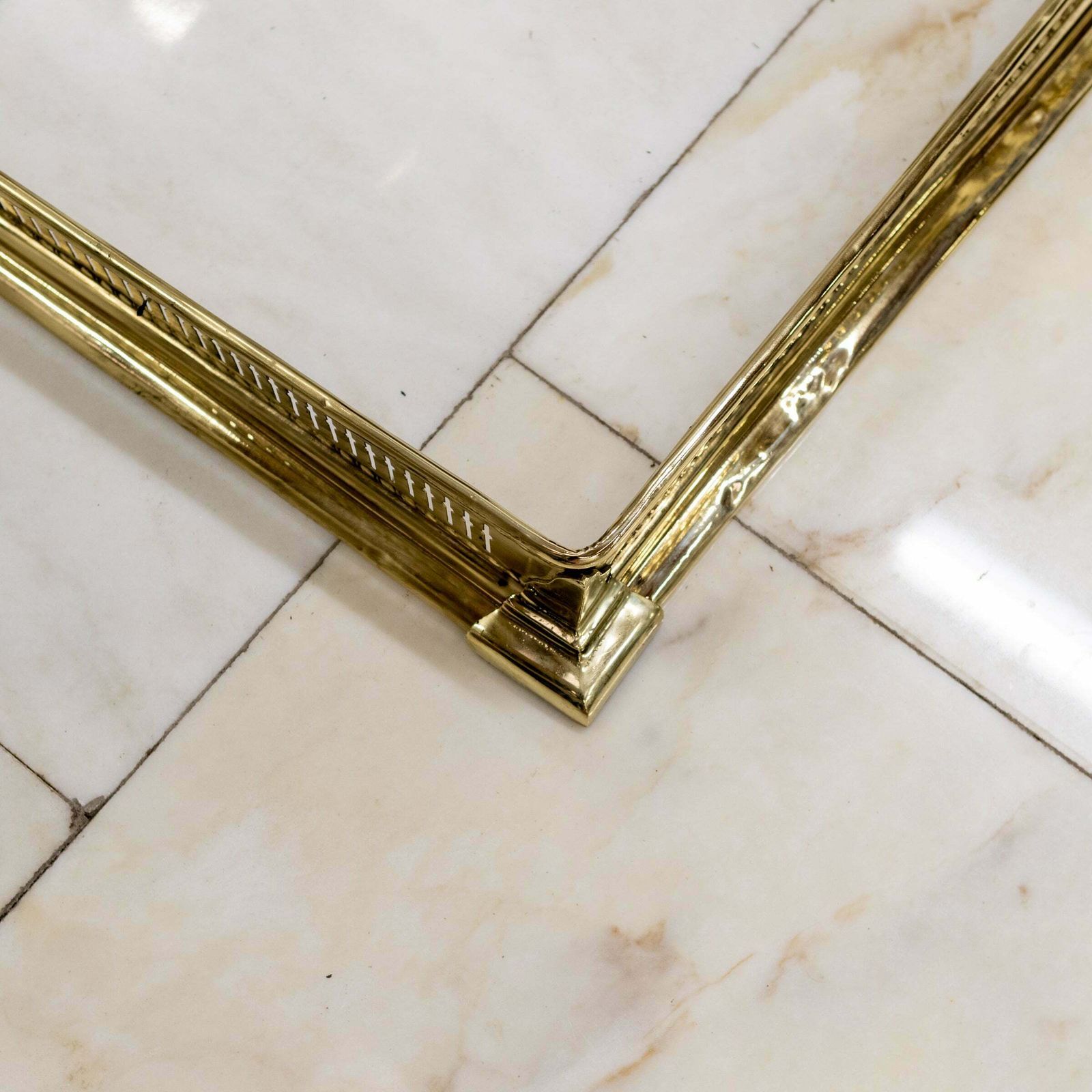 Antique Victorian Brass Fireplace Fender photo furniture