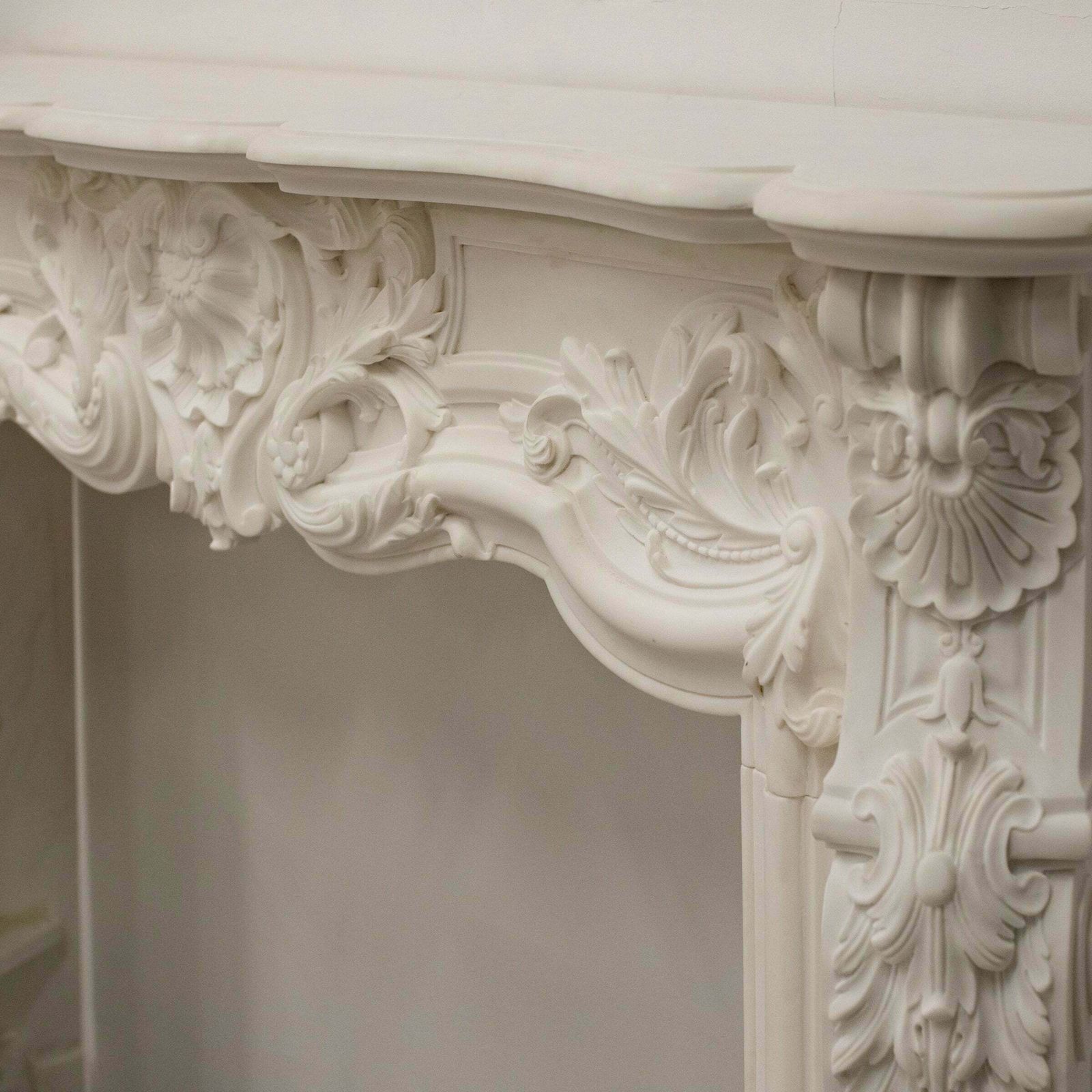 French Louis XV Fireplace Surround In Statuary Marble I Pair Available photo furniture