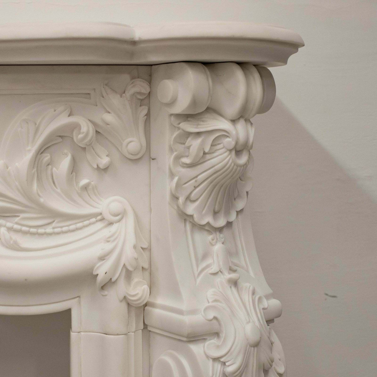 French Louis XV Fireplace Surround In Statuary Marble I Pair Available photo vinterior