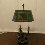 Old Silver Plated French Triple Bouillotte Desk Lamp photo buy