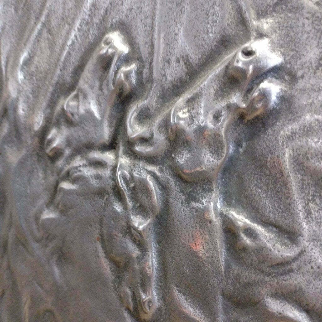 photo for sale Antique Edwardian Polished Cast Iron Combination Fireplace