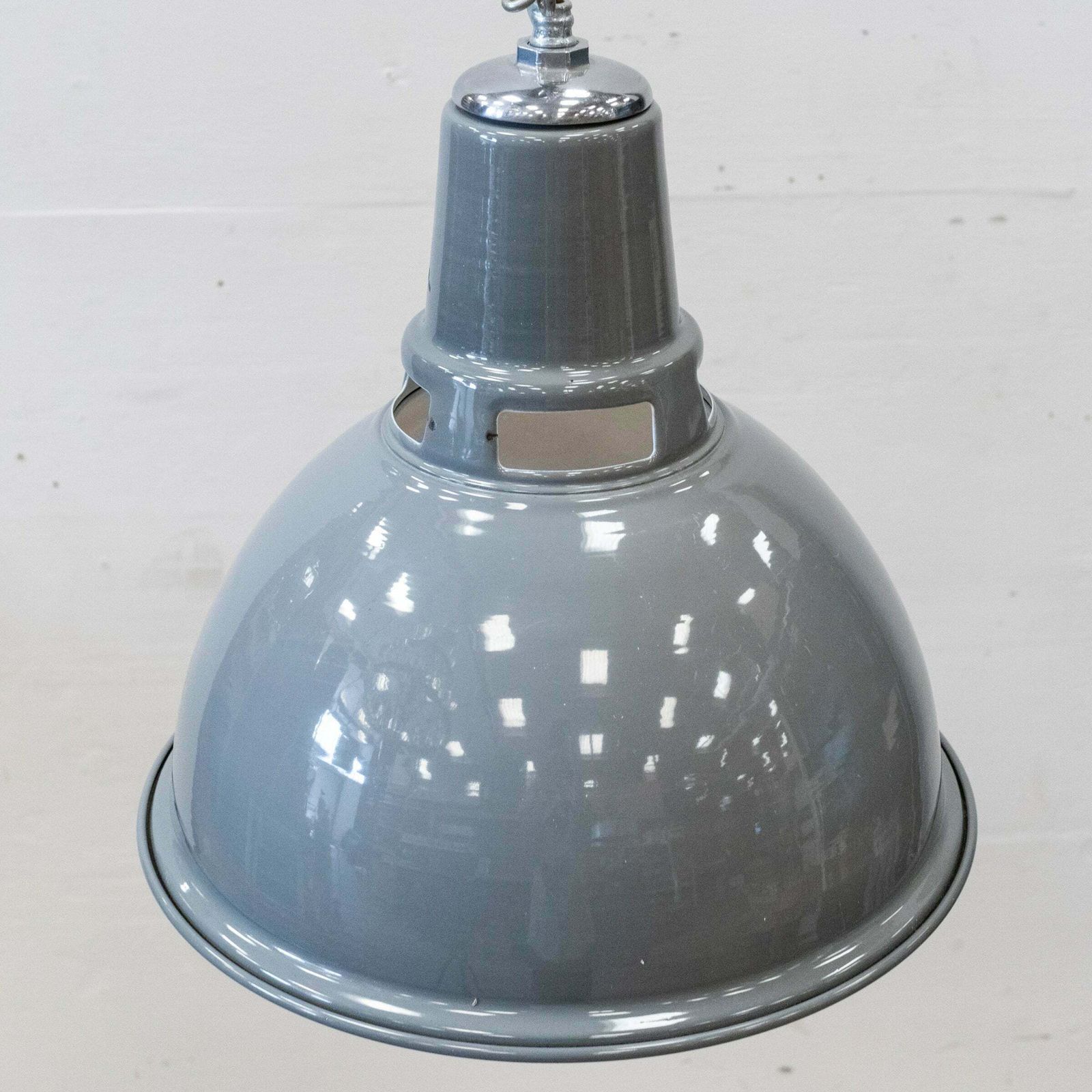 Reclaimed Large Vintage Grey Enamel Pendant Lights | 24 Available photo buy
