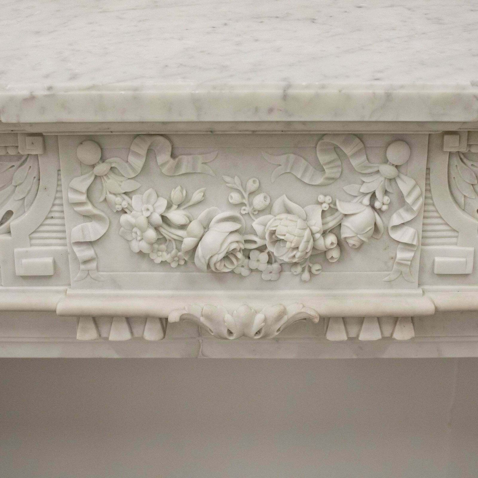 Antique 19th Century Carrara Marble Fireplace photo for sale