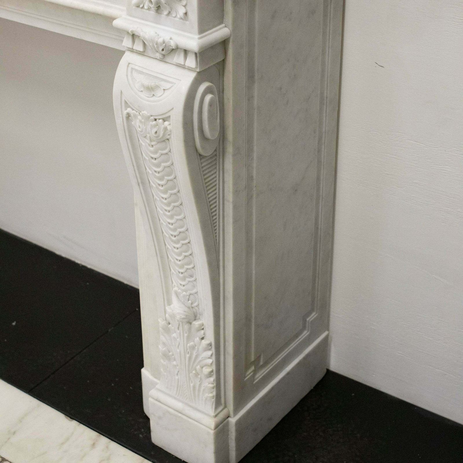 Antique 19th Century Carrara Marble Fireplace photo buy