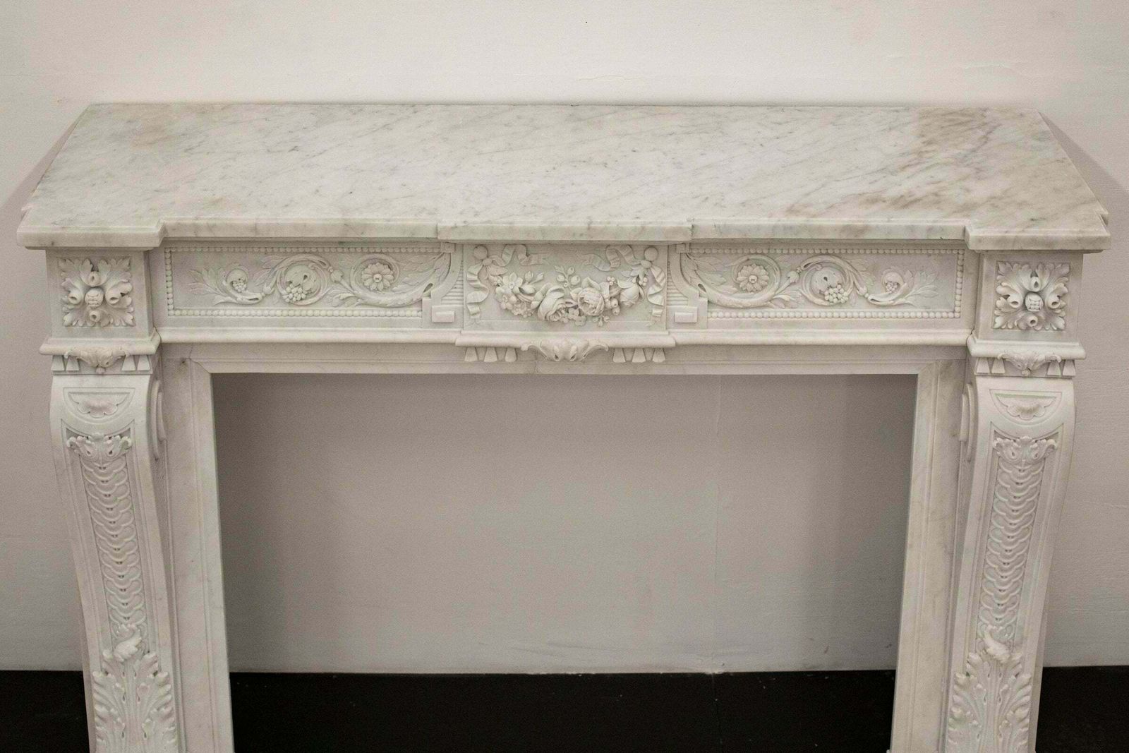 Home Fixtures Antique 19th Century Carrara Marble Fireplace photo