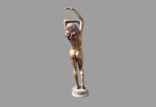 Female Sculpture/Large Bronze Female Nude Risveglio/Fonderia Artistica Gemito Napoli/Statue Of Awakening photo Art