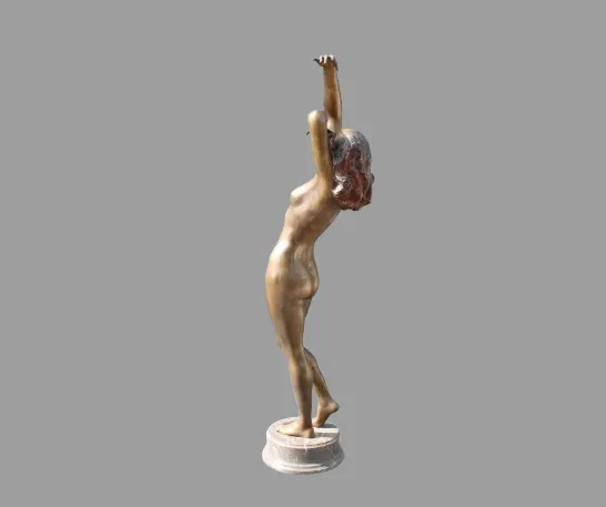 Female Sculpture/Large Bronze Female Nude Risveglio/Fonderia Artistica Gemito Napoli/Statue Of Awakening photo buy