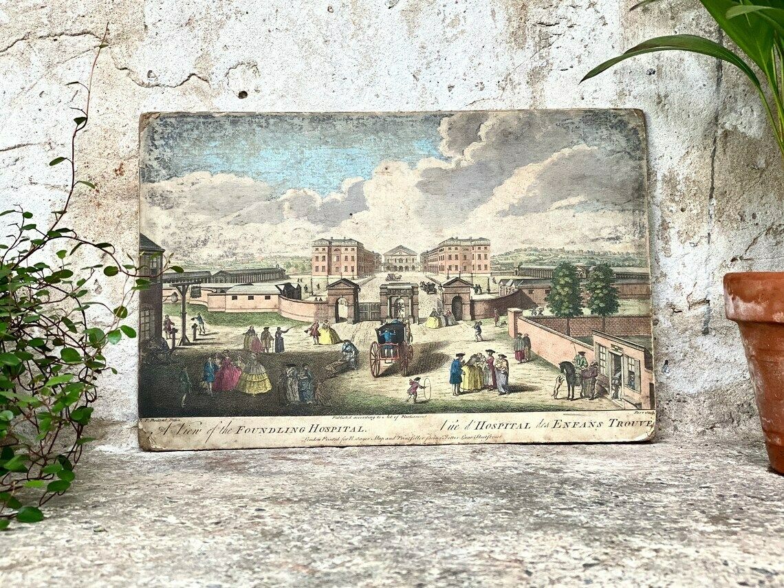 Antique Print Robert Sayer "A View Of The Foundling Hospital" London C1750s