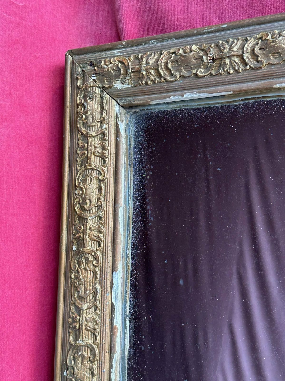 Beautiful Antique Mercury Plate French Gilt Mirror Dating C.1800 photo 388.0