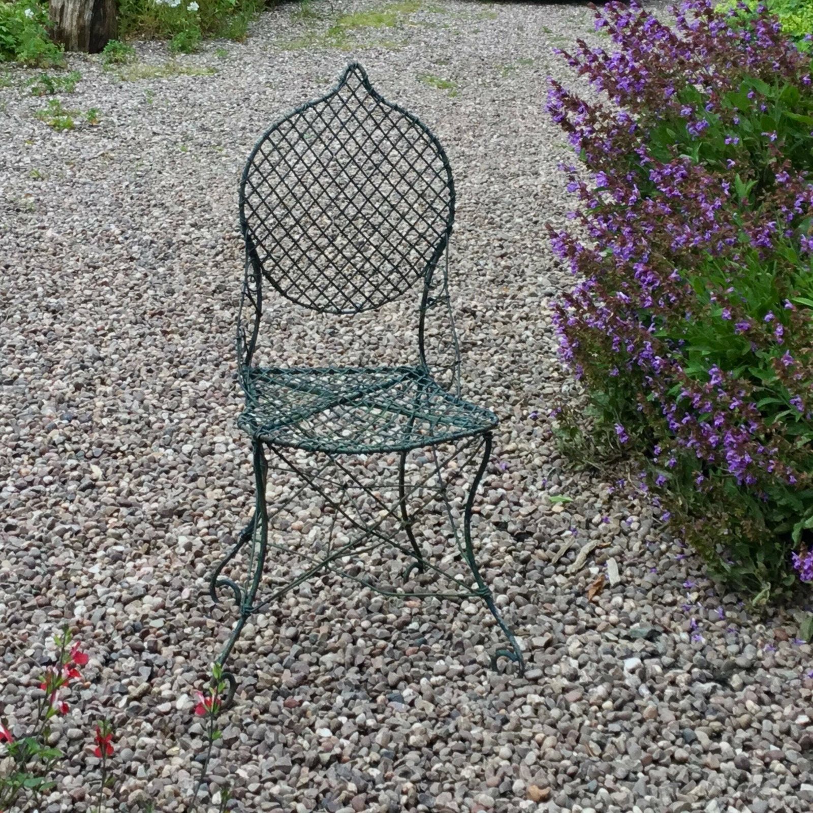 Fabulous Pair Of Antique Early English Wirework Garden/Conservatory Chairs. photo furniture