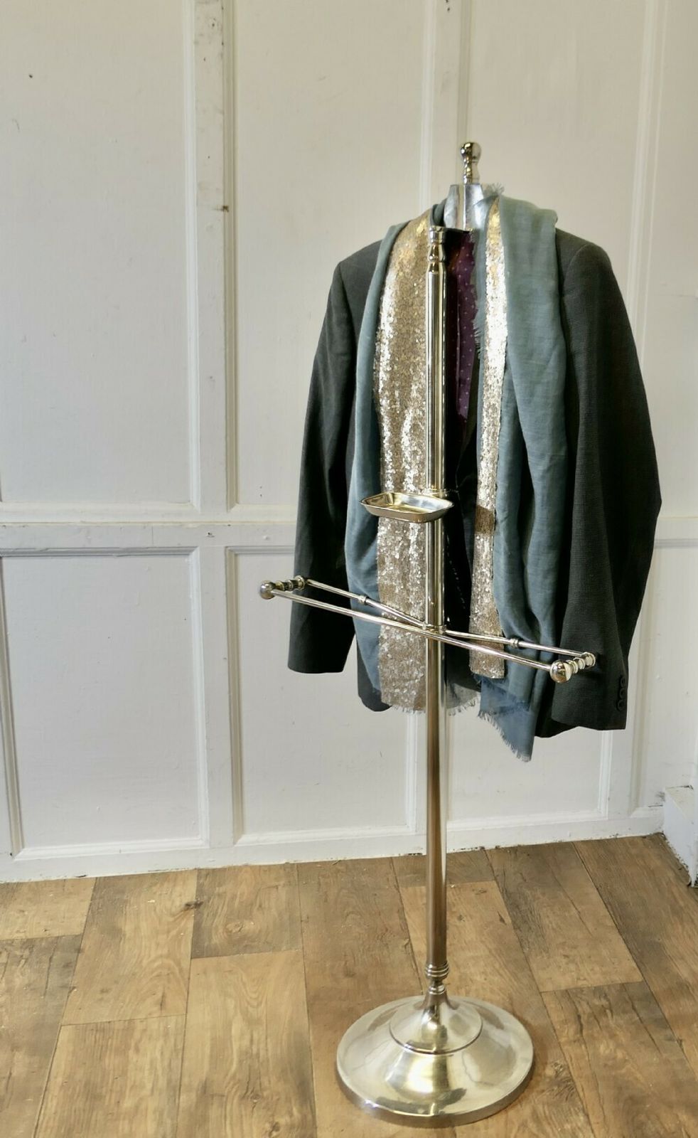 Stylish Retro Chrome Valet, Suit Hanger, Mannequin photo for sale