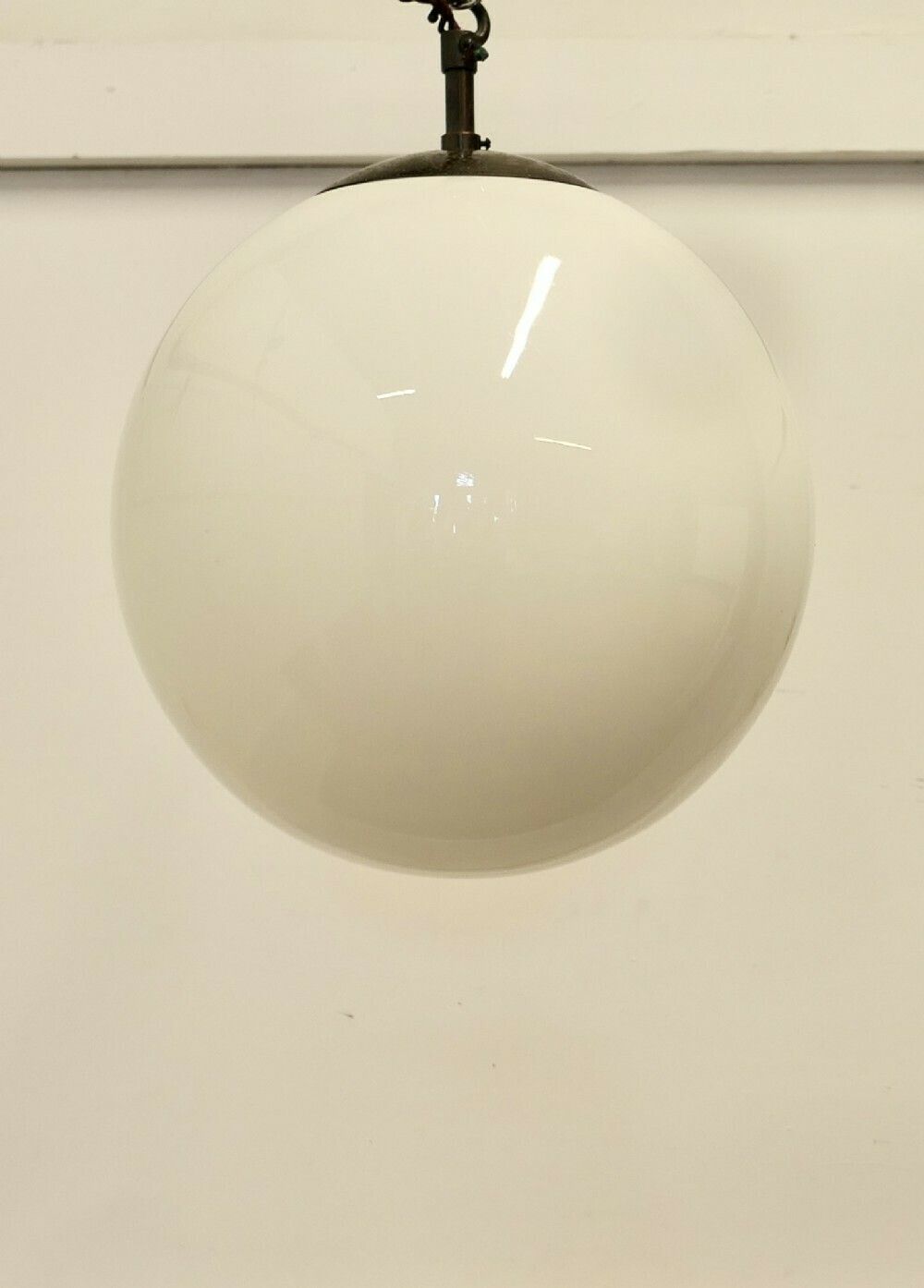 Art Deco Globe Opaline Glass Hanging Pendant Light photo 474.0