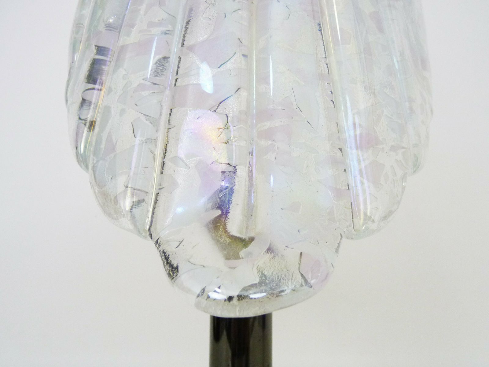 Art Nouveau Style Lamp With Gold Metal Foliage And Orange Globe photo vinterior