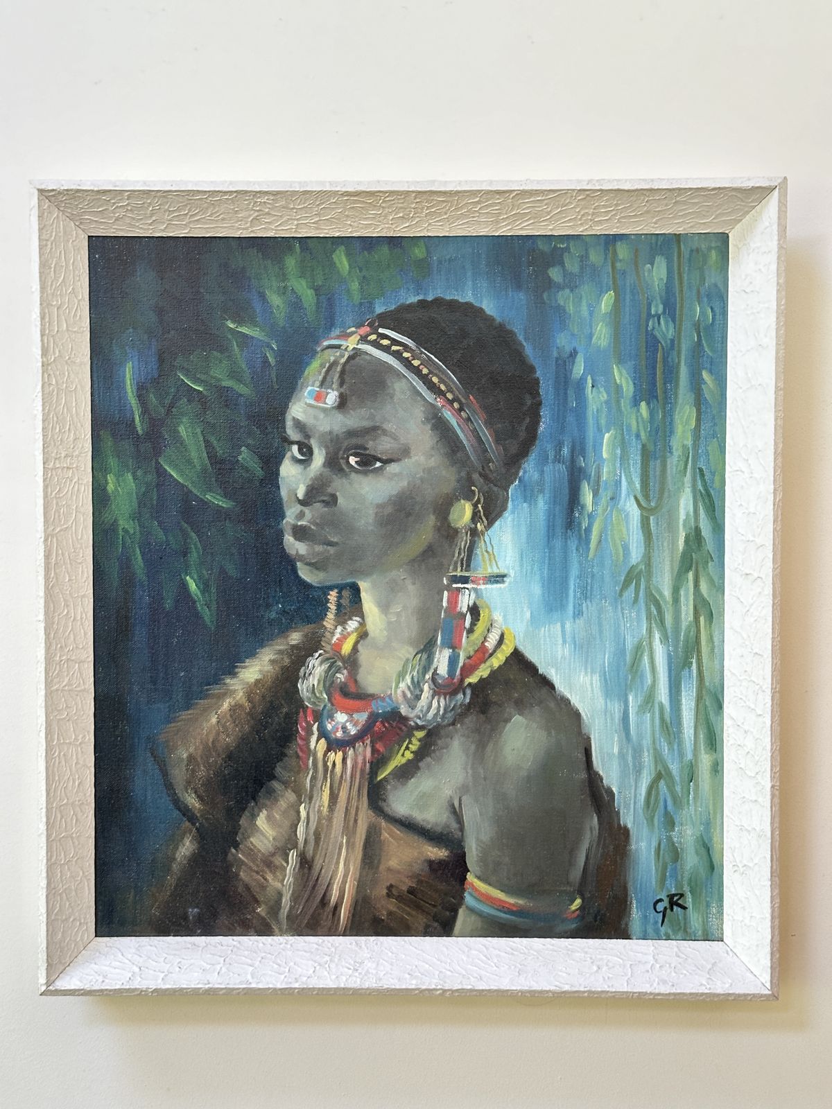 photo furniture Gaby Remnant   ‘Kipsigis Bride’ Portrait Kenya 1963 Original Oil Painting Framed