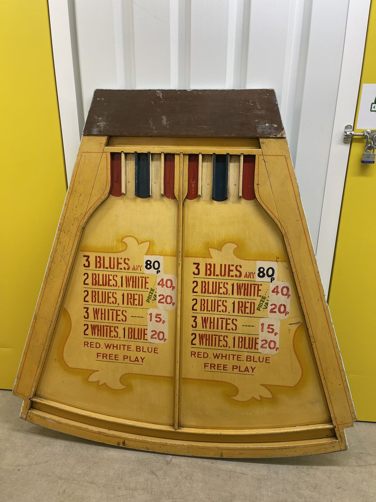Vintage Fairground Large Hand Painted Roll A Ball Game Board