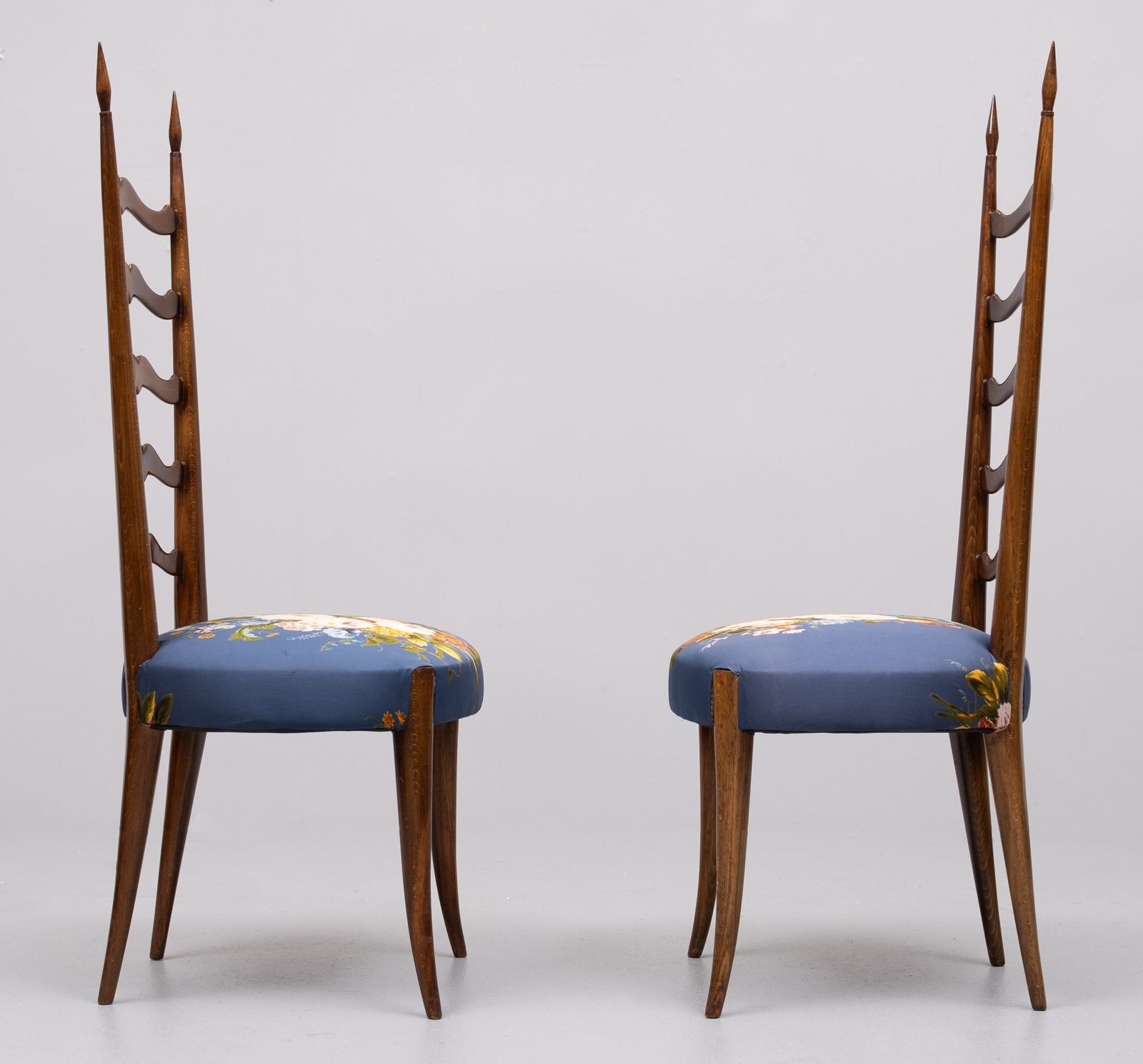 Set Ladder Back Chairs Paolo Buffa 1950s Italy photo for sale