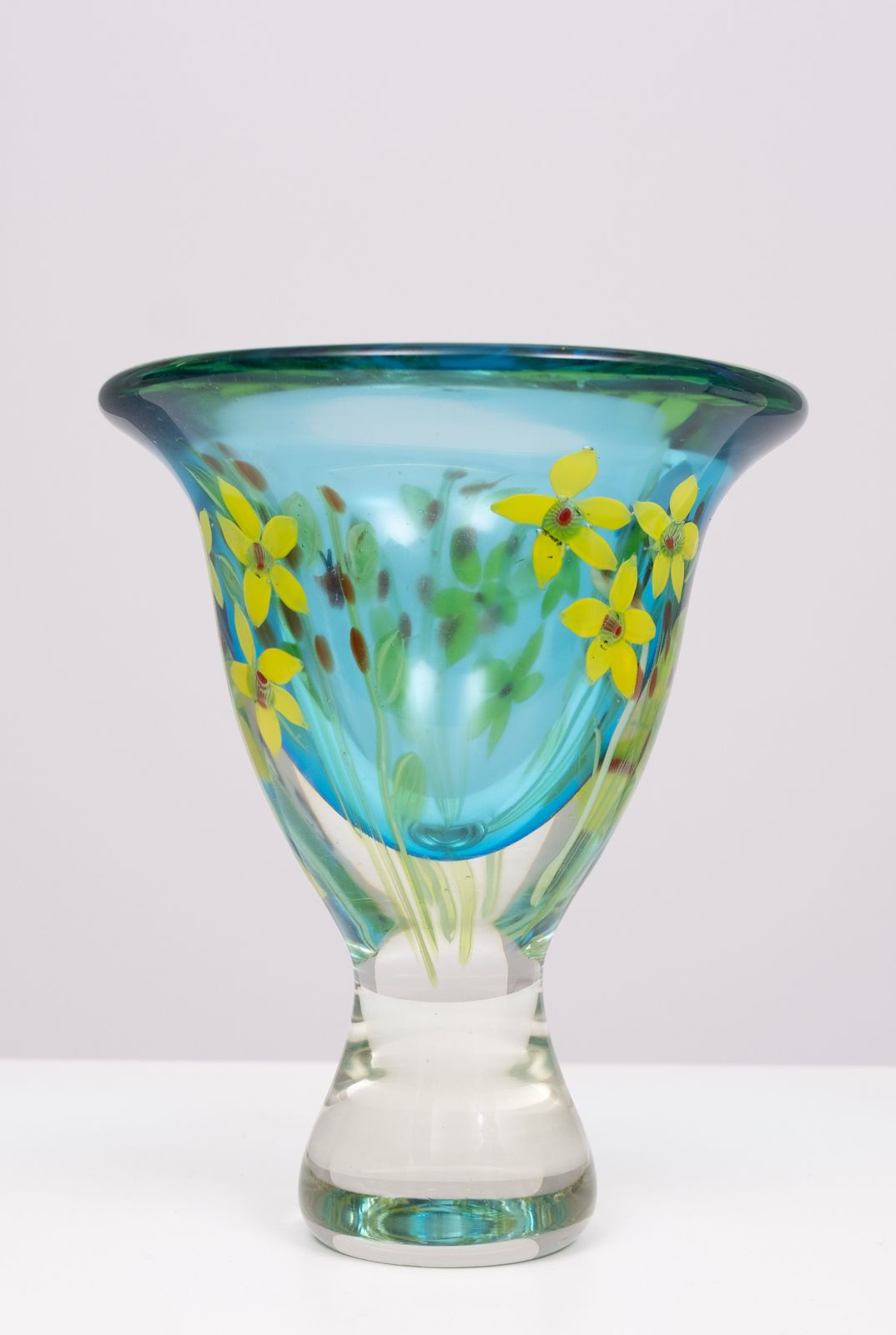 Berit Johansson Art Glass Vase By Murano 1970s Sweden photo for sale