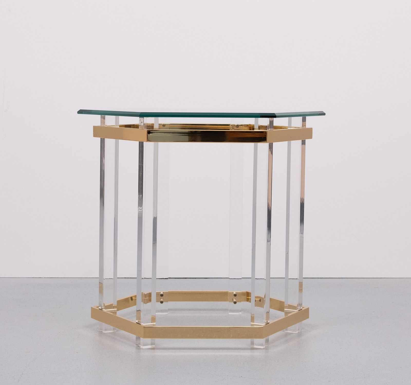 Hexagon Shaped Side Table Hollywood Regency 1970s France photo buy
