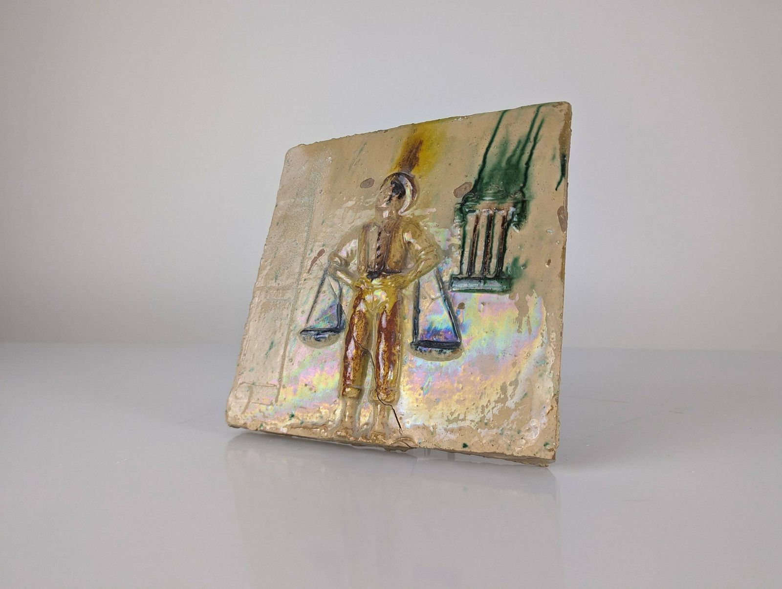 Glazed Ceramic Plate With Cenachero By Hermanos Morillo, Málaga, 1940s photo vintage