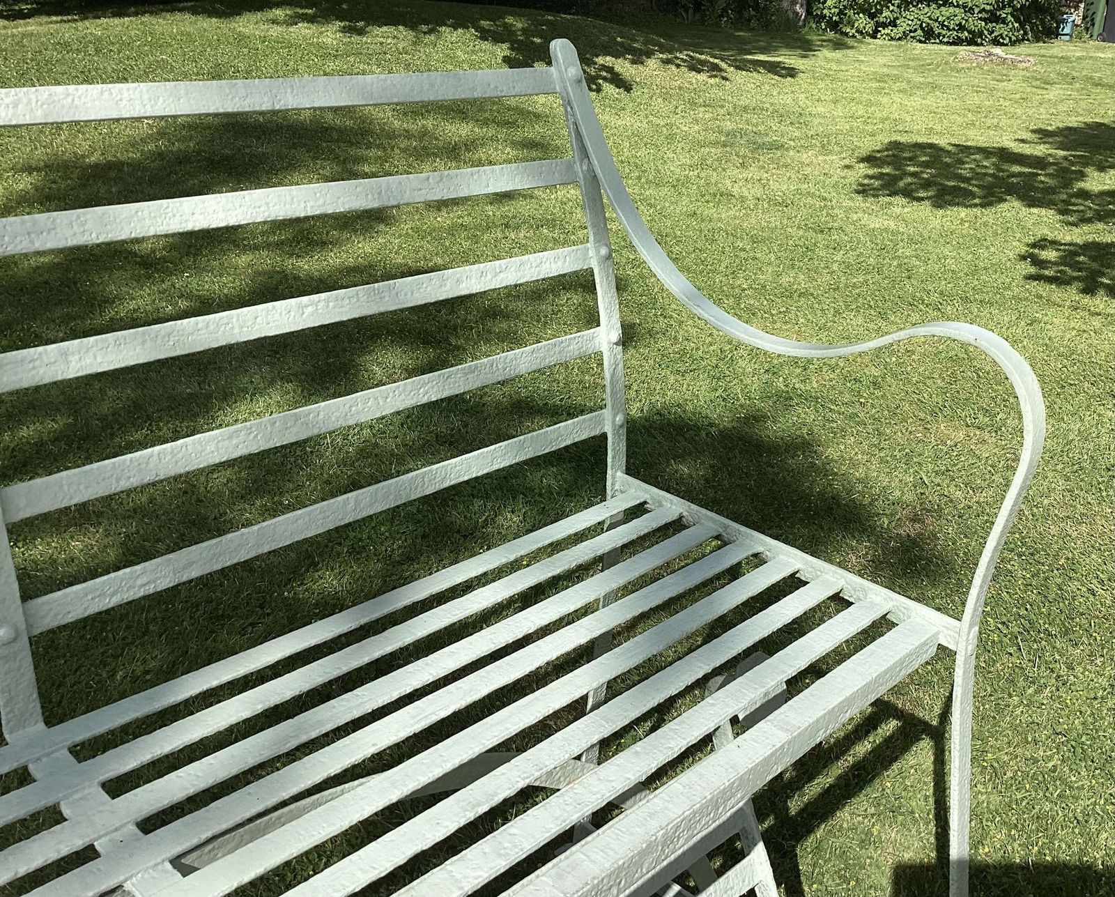 3080.0 Rare Regency Wrought Iron Strap Work Garden Croquet/Tennis Seat photo