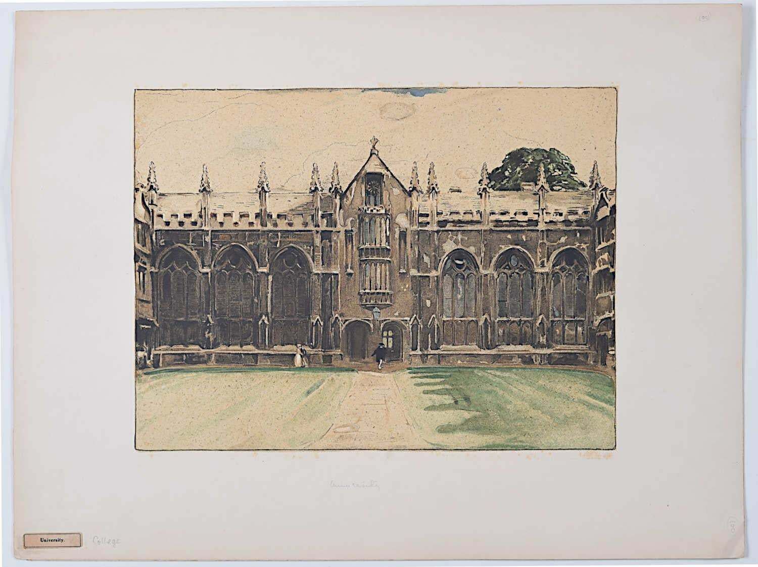 William Nicholson University College, Oxford Lithograph By William Nicholson photo for sale