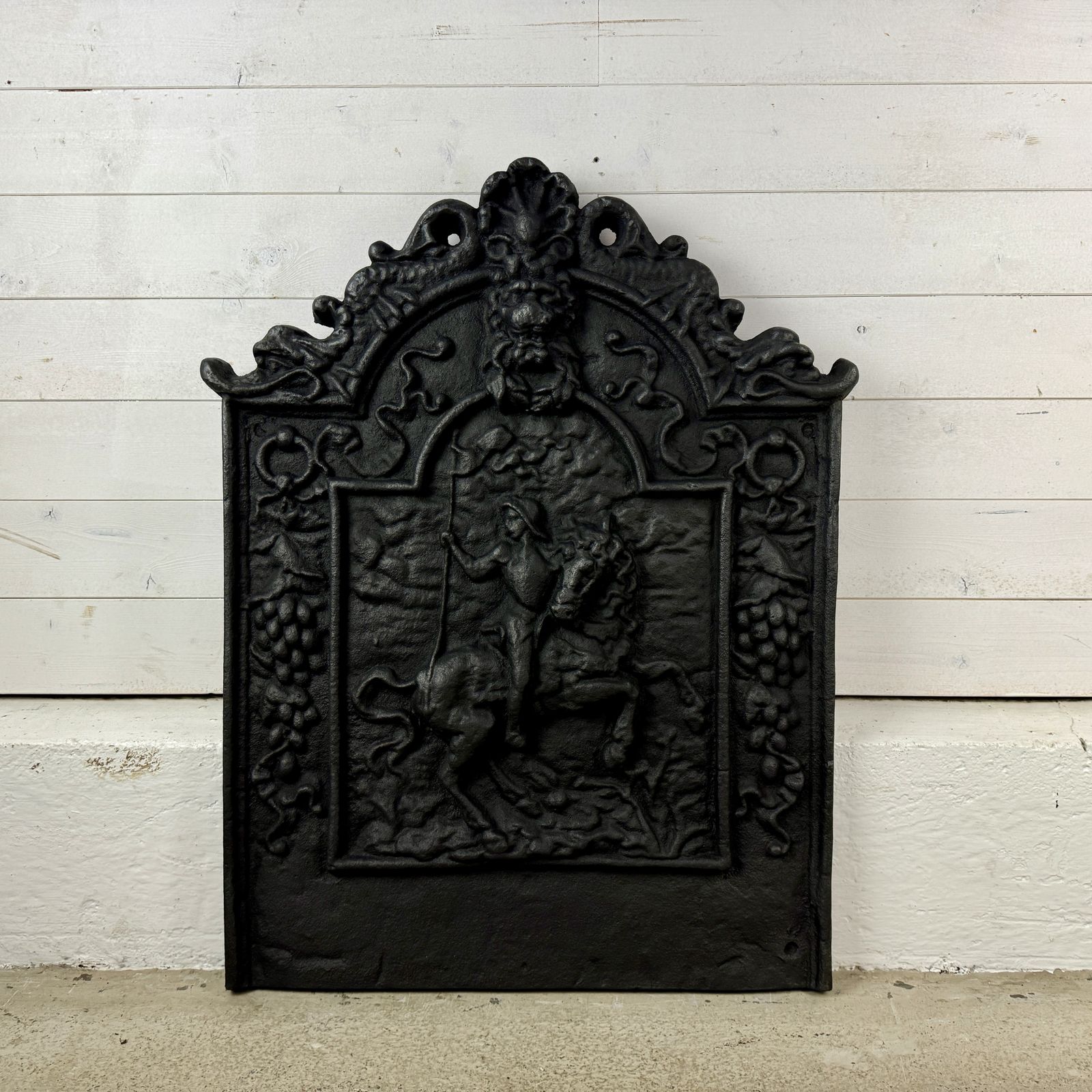 Antique Cast Iron Fire Back, 1800s photo buy