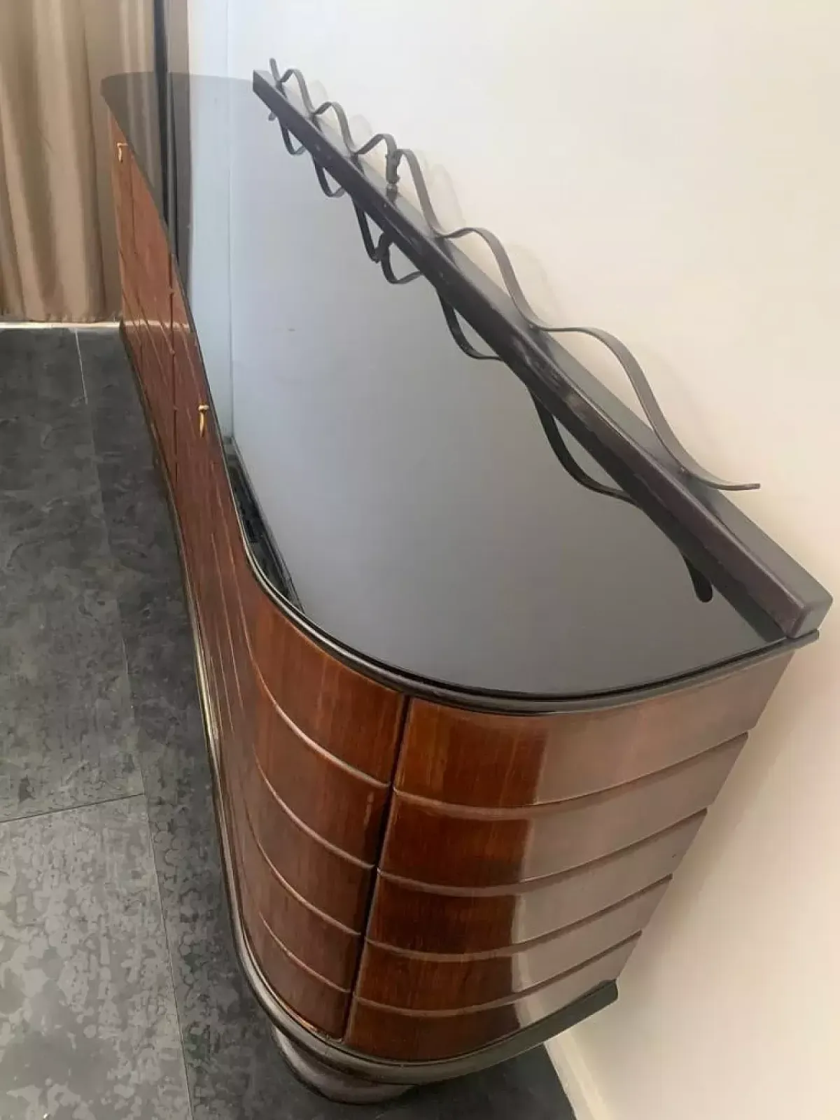 Furniture Shaped And Rusticated Sideboard Attributed To Vittorio Dassi, 1950s photo