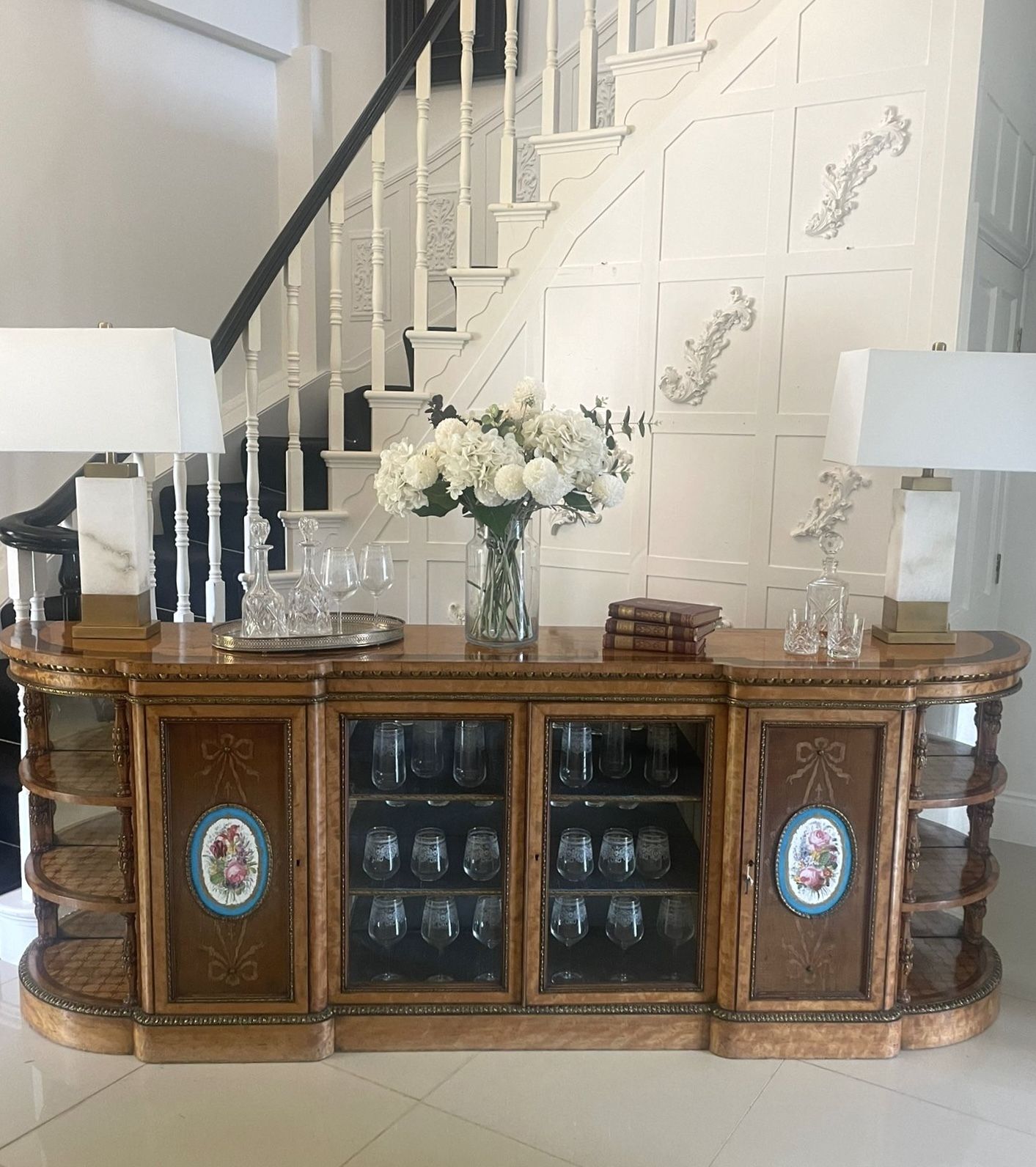 Magnificent Exhibition Quality Antique Extra Large Satinwood Inlaid And Ormolu Mounted Credenza photo furniture
