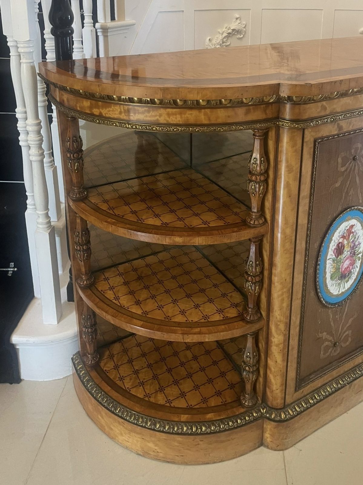 Magnificent Exhibition Quality Antique Extra Large Satinwood Inlaid And Ormolu Mounted Credenza photo 48500.0
