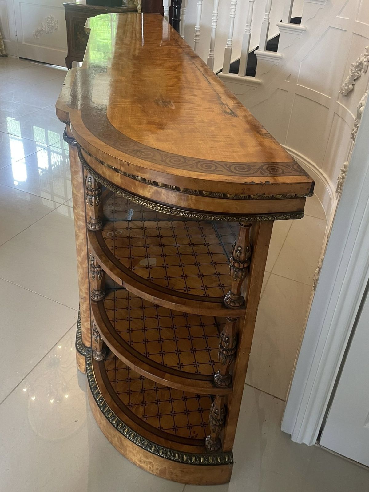 48500.0 Magnificent Exhibition Quality Antique Extra Large Satinwood Inlaid And Ormolu Mounted Credenza photo