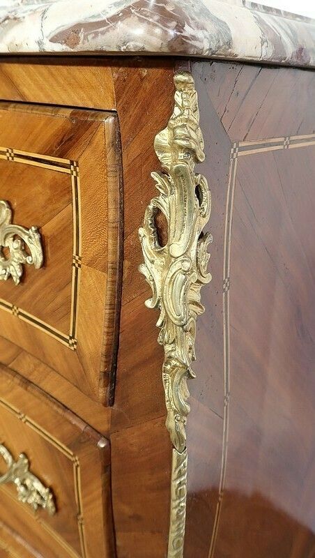Furniture Tomb Chest Of Drawers In Regional Wood Marquetry, Louis XIV Period   Eighteenth photo