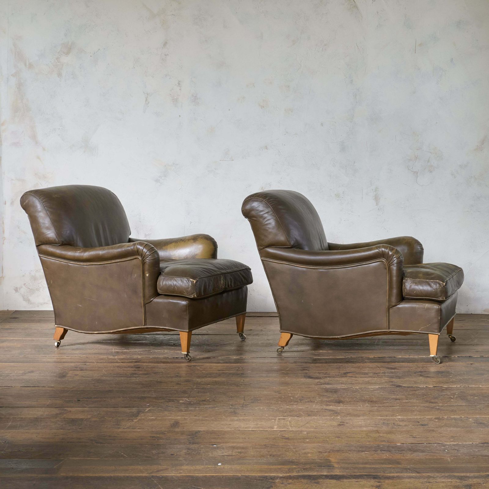 Howard And Sons   Pair Of Ivor Armchairs photo vintage