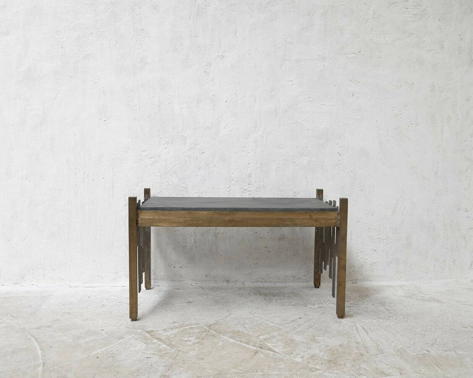 Italian Bronze Brutalist Coffee Table