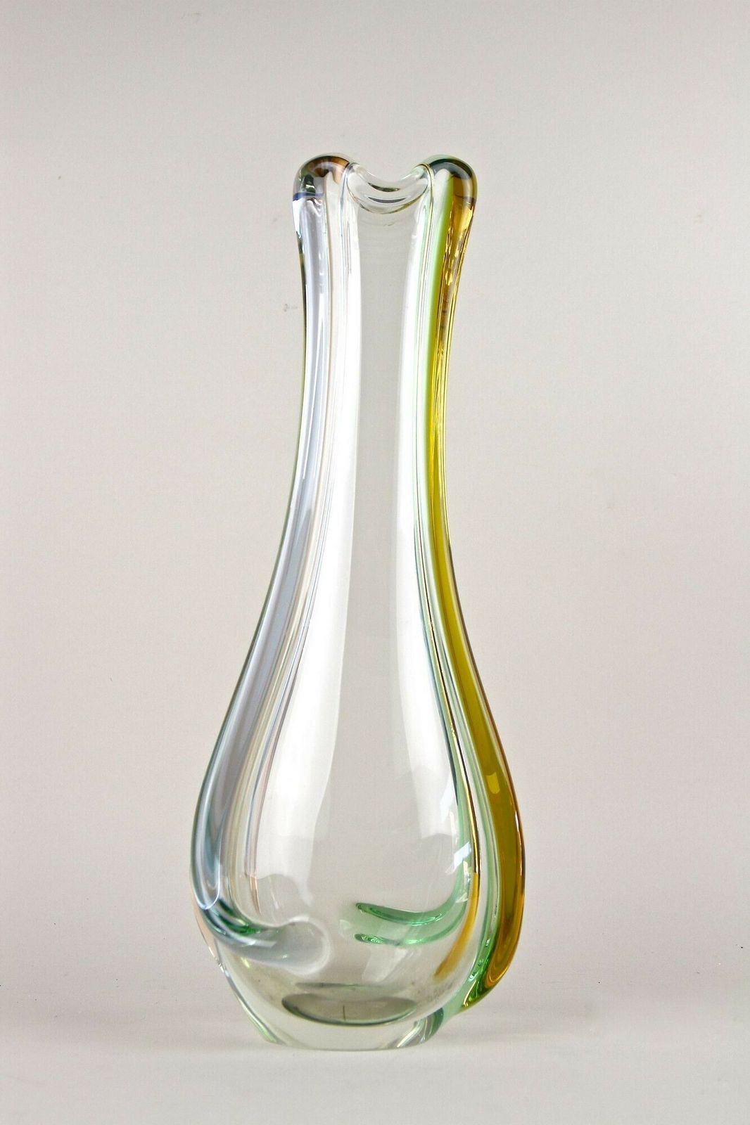 photo for sale Mid Century Modern Murano Glass Vase By Sommerso Murano, Italy Circa 1960