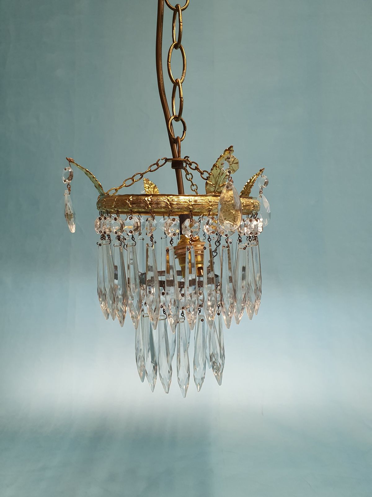Small Spike Chandelier Early 20th Century 8" photo for sale