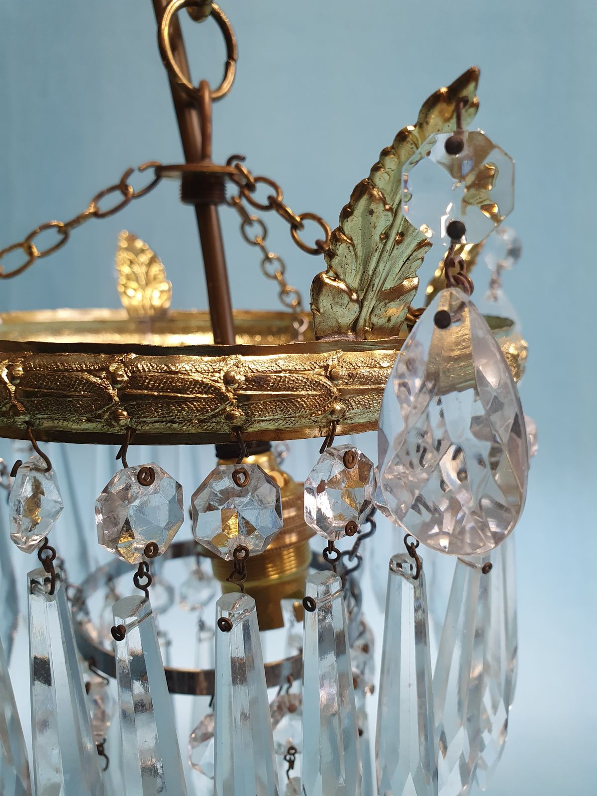 Small Spike Chandelier Early 20th Century 8" photo Lighting