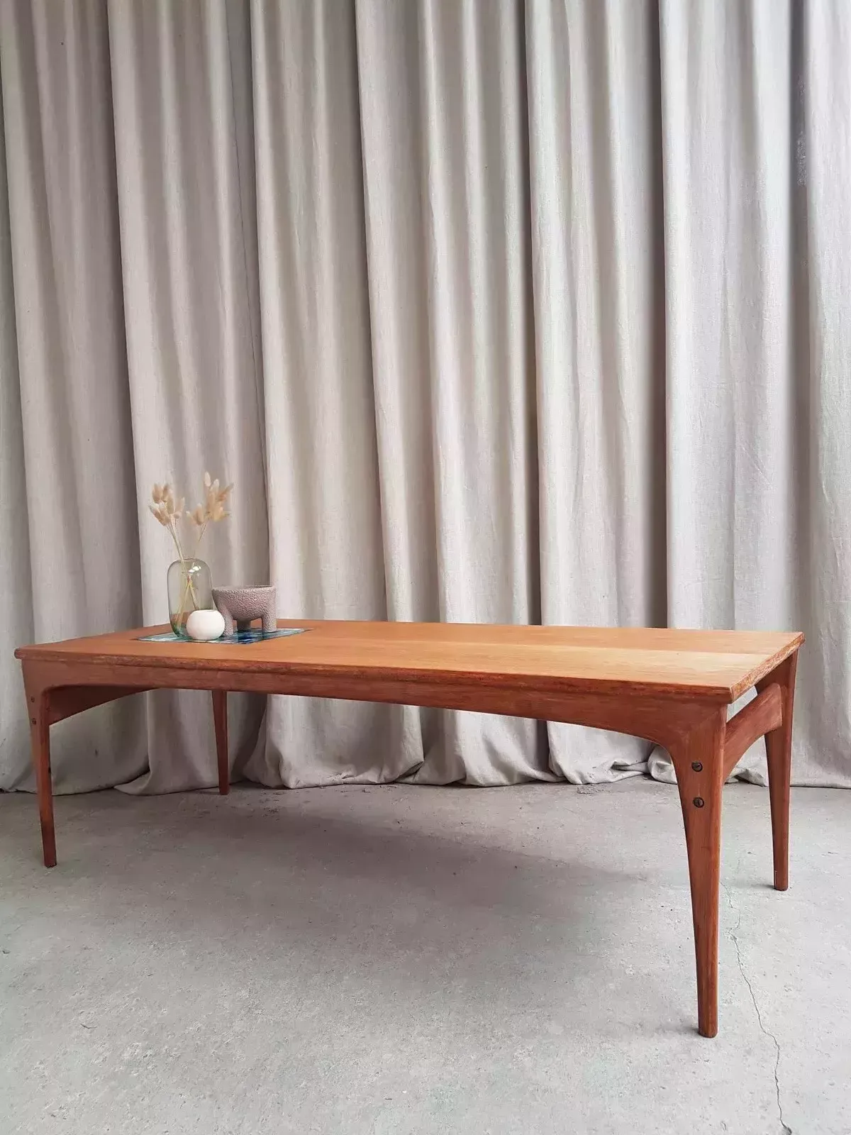 Vtg Mid Century Large Danish Oak Abstract Coffee Table By J Ingvard Jensen photo for sale