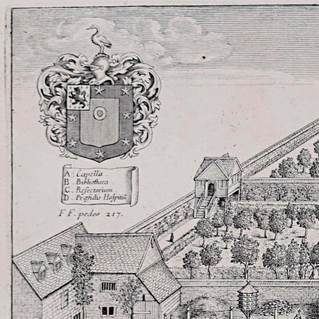 David Loggan St John's College, Oxford 1675 Engraving By David Loggan photo Art
