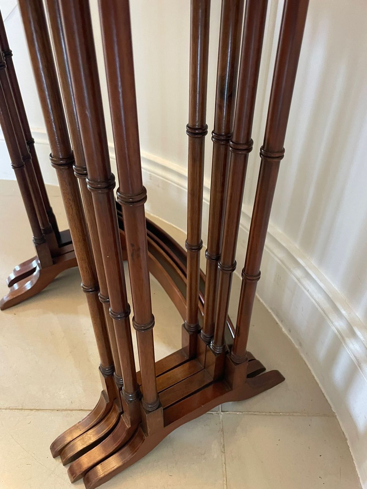 Superb Quality Antique Early 20th Century Mahogany Inlaid Quartetto Nest Of Tables photo buy