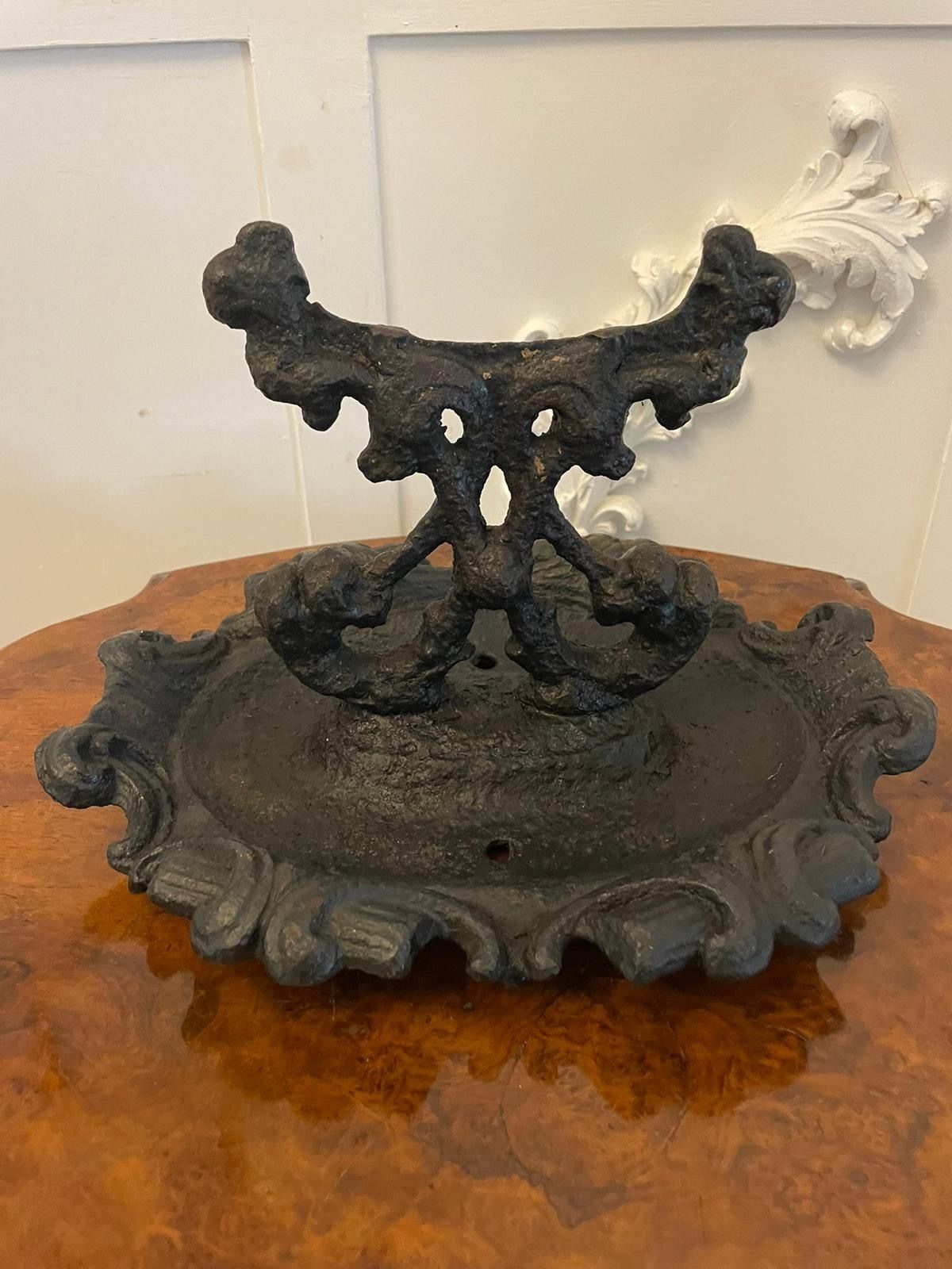 Antique 19th Century Ornate Cast Iron Doorstep Foot Scraper