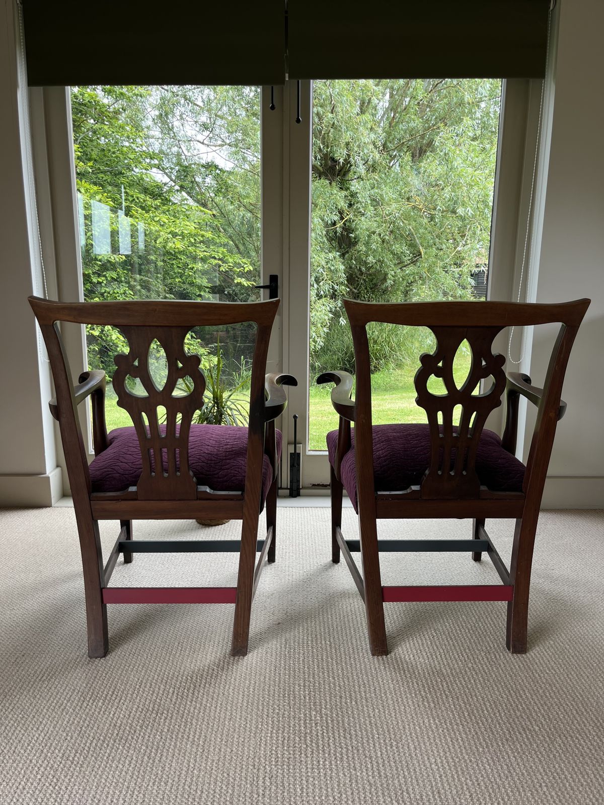 A Pair Of Xl 19h Century Mahogany Sprung Elbow Chairs photo buy