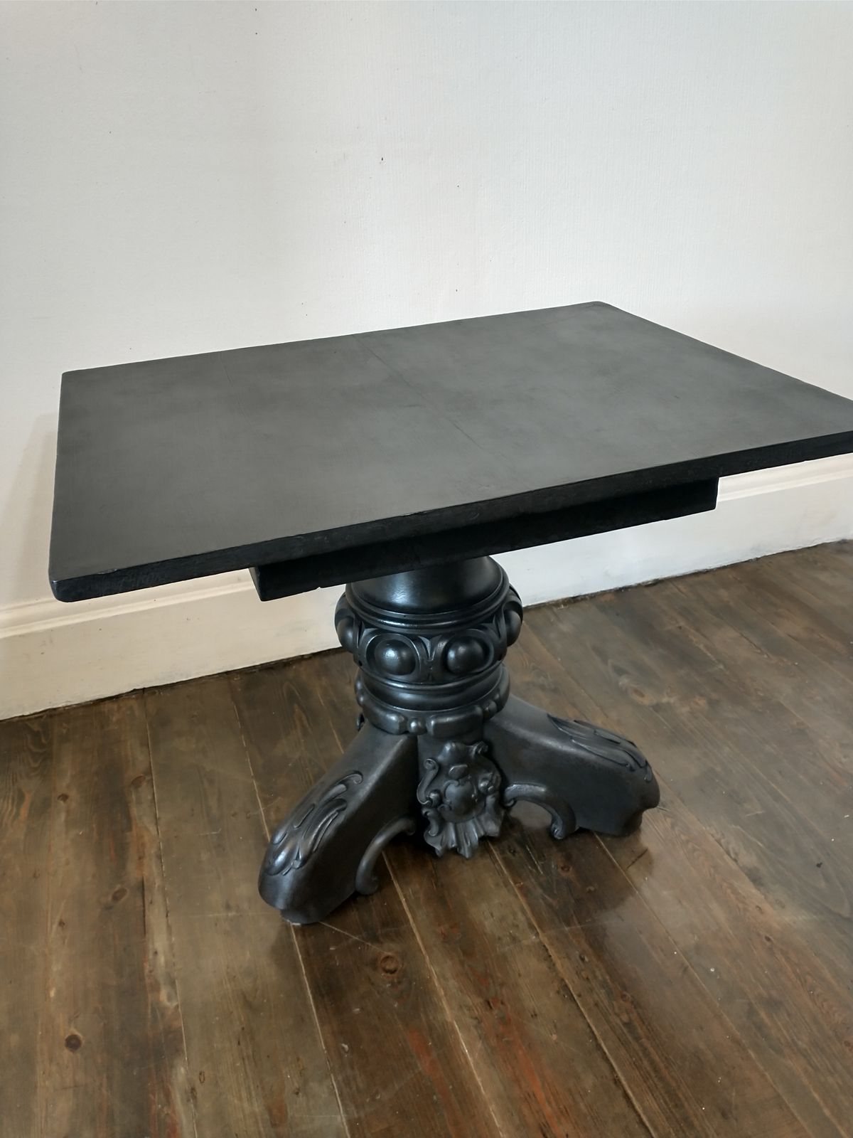Furniture Painted Antique Pedestal Side Table photo