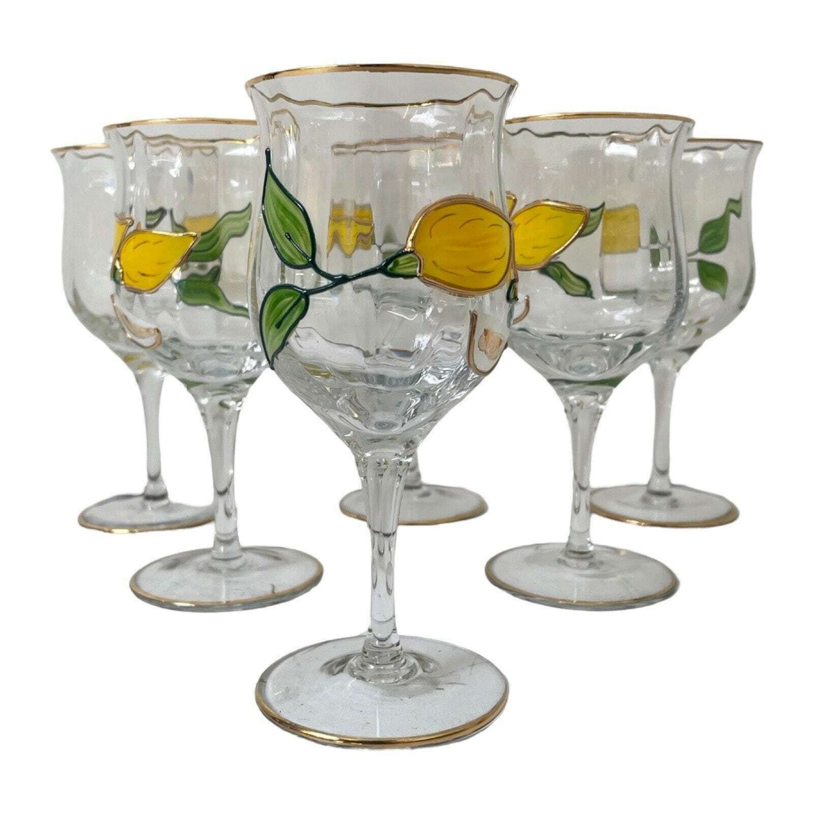 Paul Nagel   Set Of 6   Hand Painted (Wine) Glasses From The 'Tiffany' Series   Made In Germany