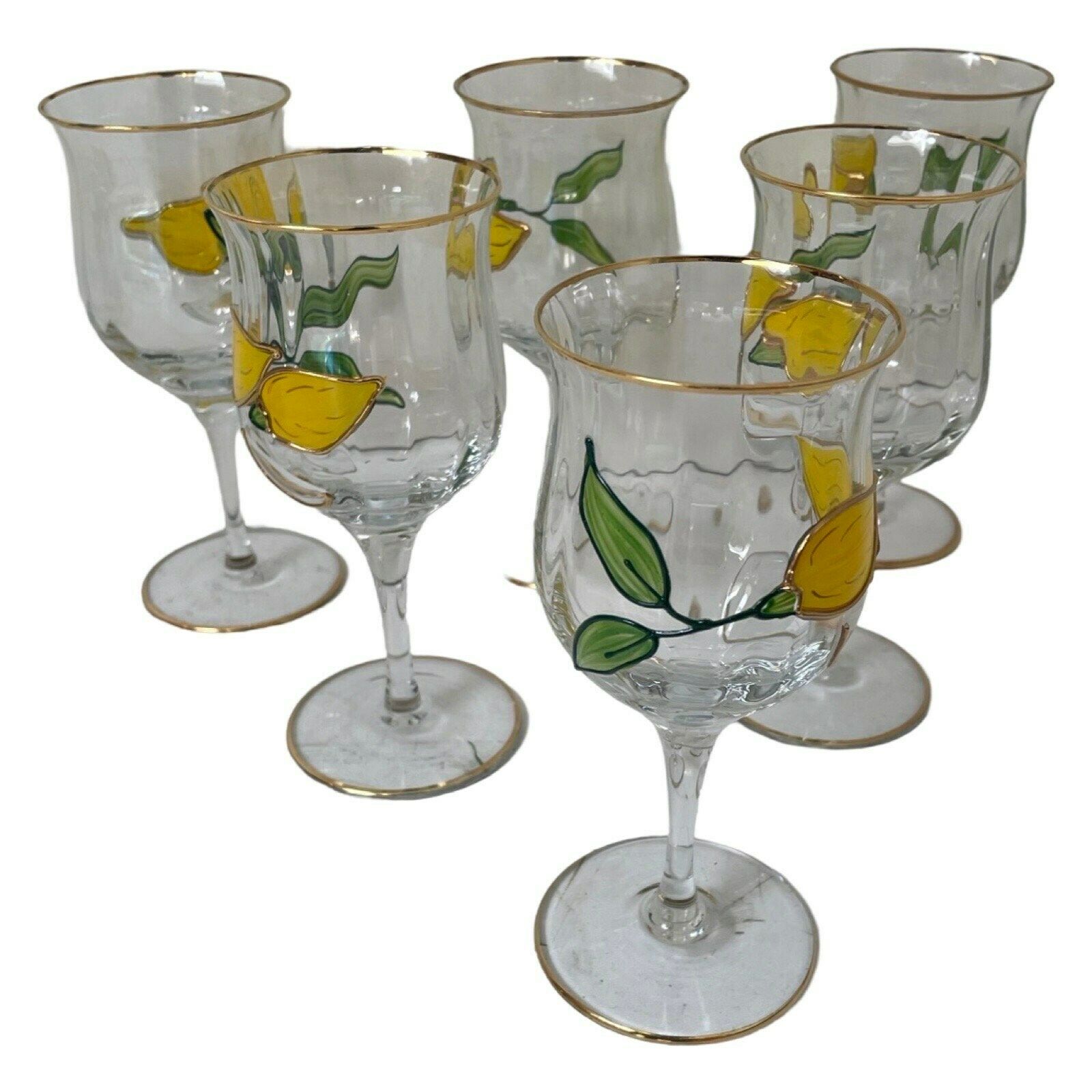 Paul Nagel   Set Of 6   Hand Painted (Wine) Glasses From The 'Tiffany' Series   Made In Germany photo for sale