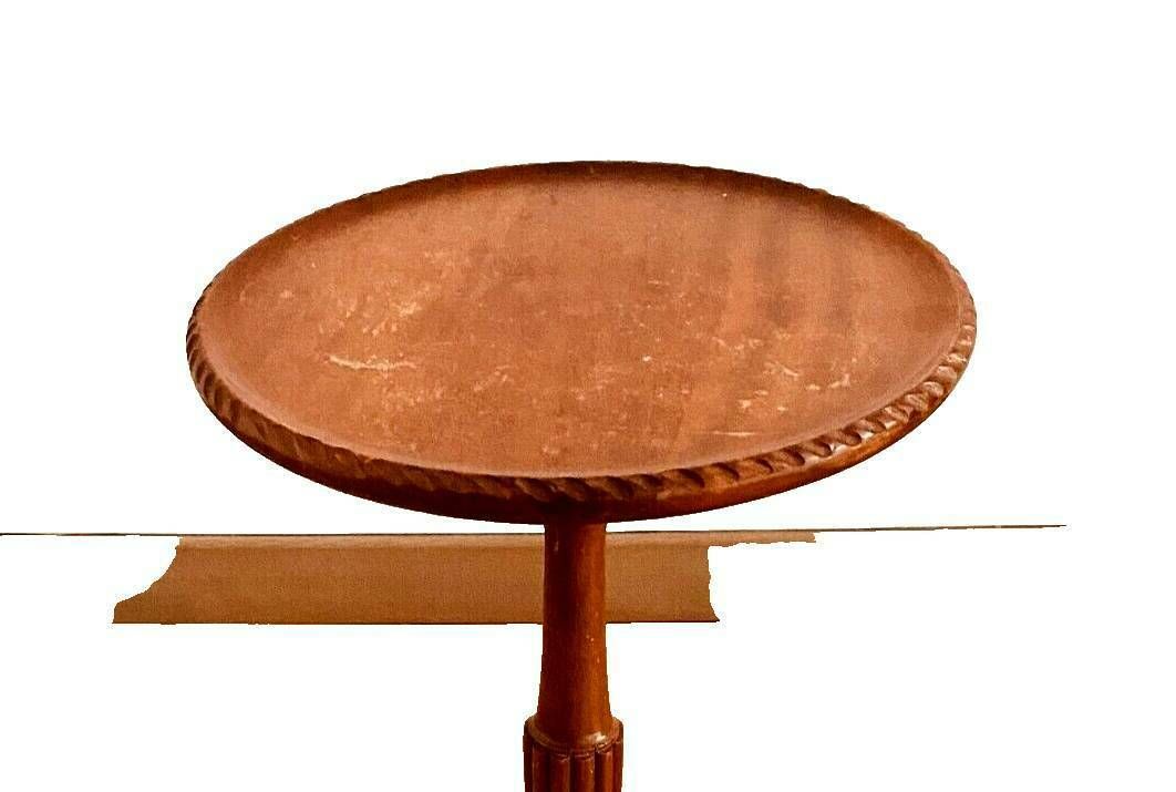 Tripod Pedestal Table In 20th Century Stained Beech photo for sale
