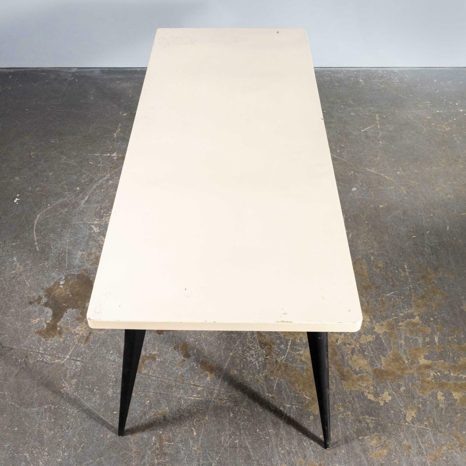 1960’s Original French T55 Tolix Rectangular White 2 Metre Dining Table. (932.4) photo buy