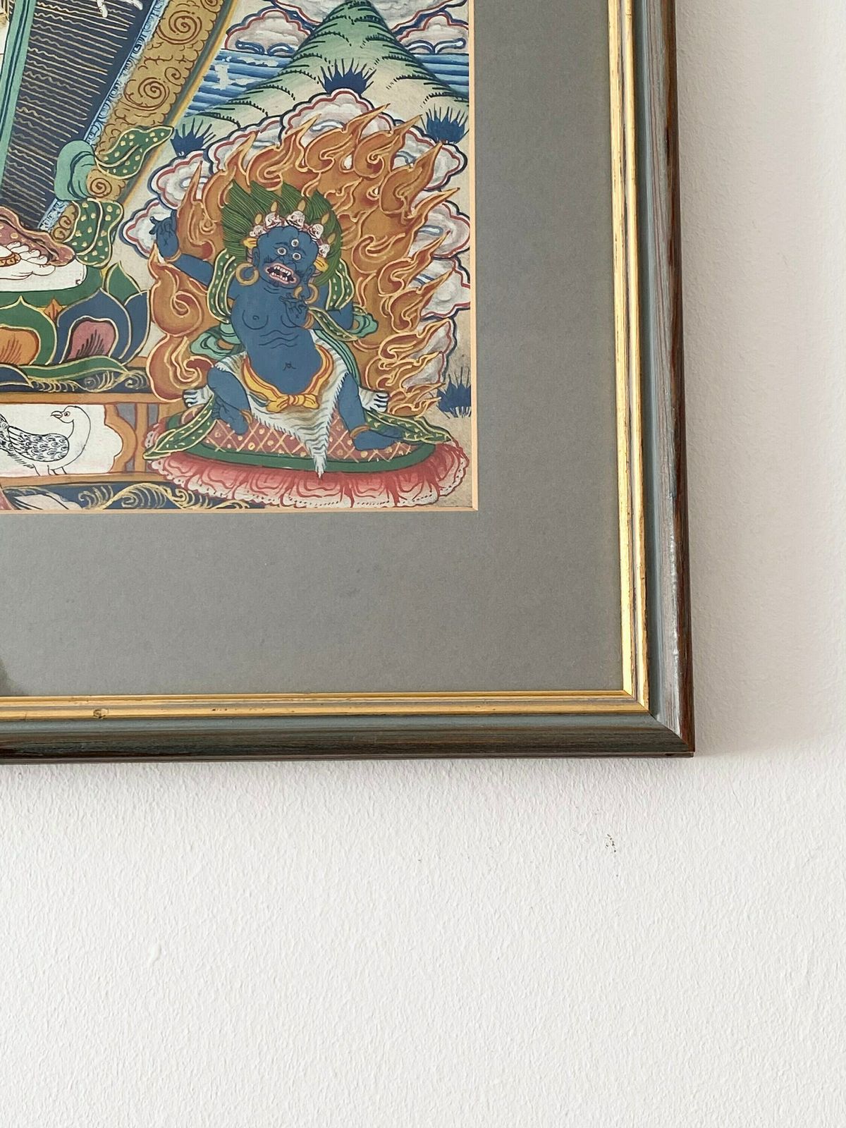Original Keliki Painting, Balinese Art, Bali Art, Ubud Painting, Green Mount Print, Framed Art photo vintage