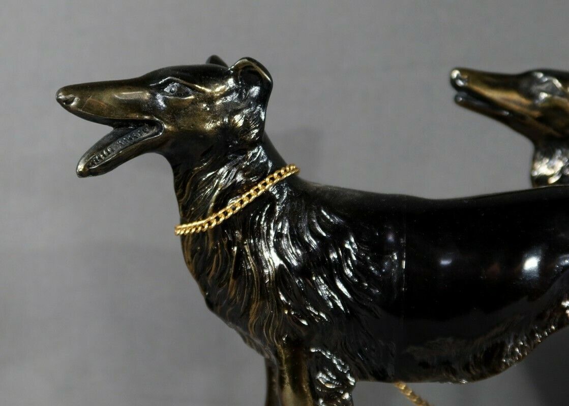 photo furniture Woman With Greyhounds In Patinated Metal, Art Deco Period – 1930