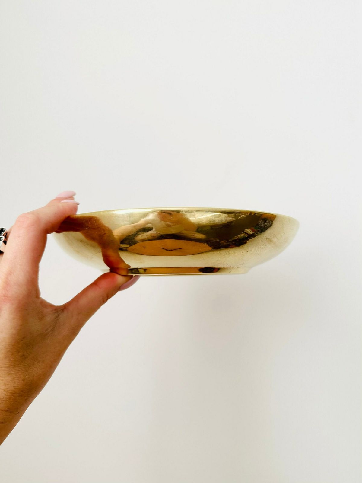 Japanese Porcelain & Brass Bowl Made In Hong Kong Exclusively For Horchow Collection, Dragon Motif photo vintage